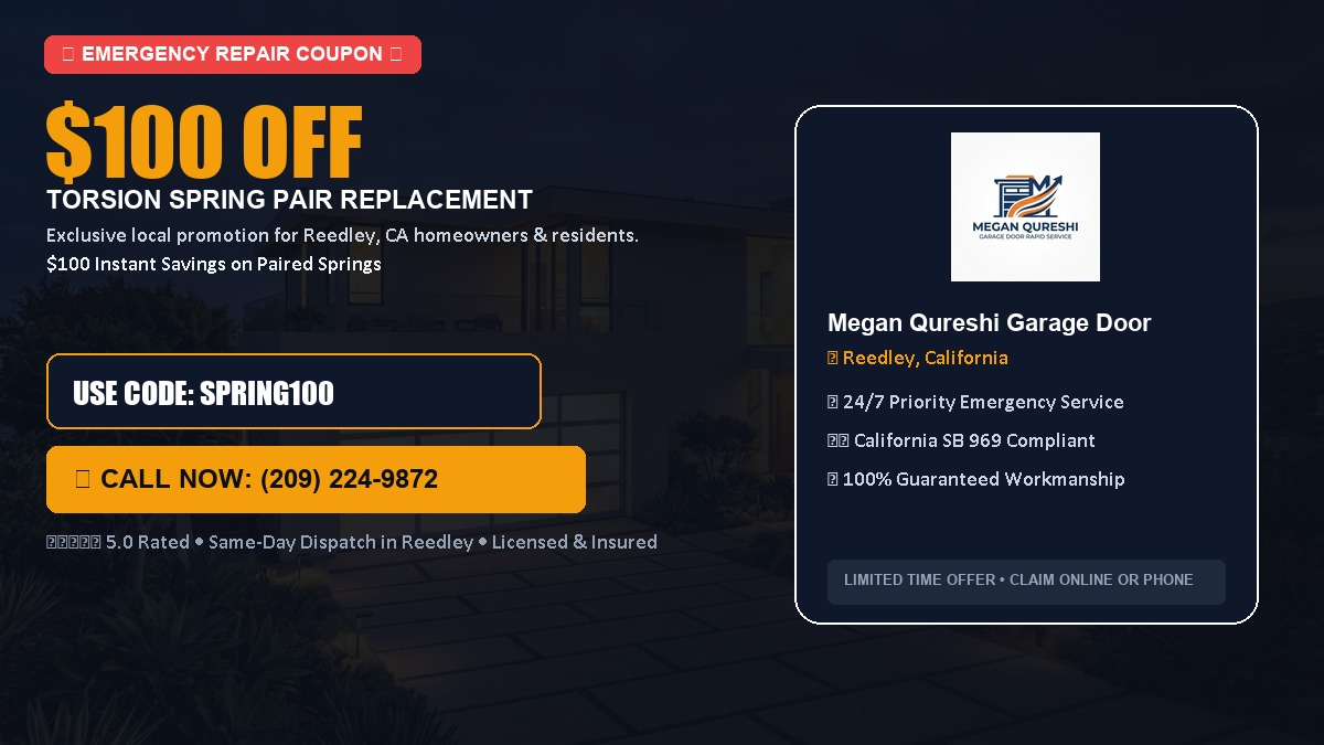 $100 OFF Heavy-Duty Torsion Spring Pair Replacement in Reedley, CA